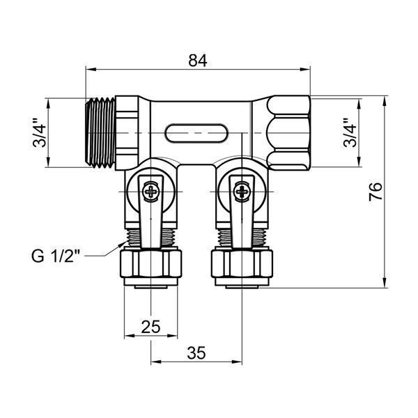 Колектор Thermo Alliance Standart 3/4" 2 виходи SD231W2 SD00005178 фото