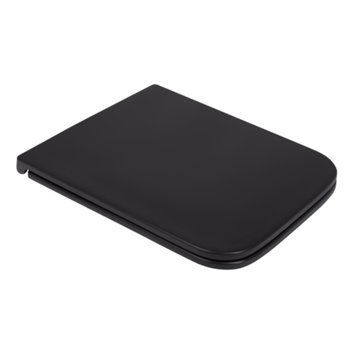 Сидіння для унітаза (Gemini) 435x357x37&nbsp;мм, Matt Black, з мікроліфтом, Slim Duroplast, Quick Release QT99HY2312MB Qtap SD00053516 фото