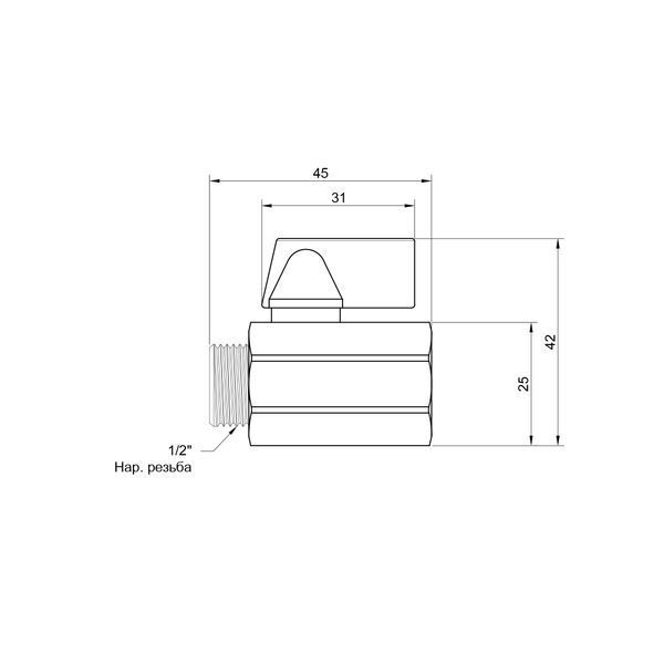 Кран кульовий Thermo Alliance Standart "Mini" 1/2" ВЗ SD188W15 SD00006182 фото