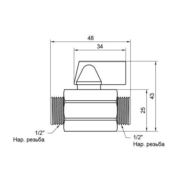 Кран кульовий Thermo Alliance Standart "Mini" 1/2" ЗР SD189W15 SD00006184 фото