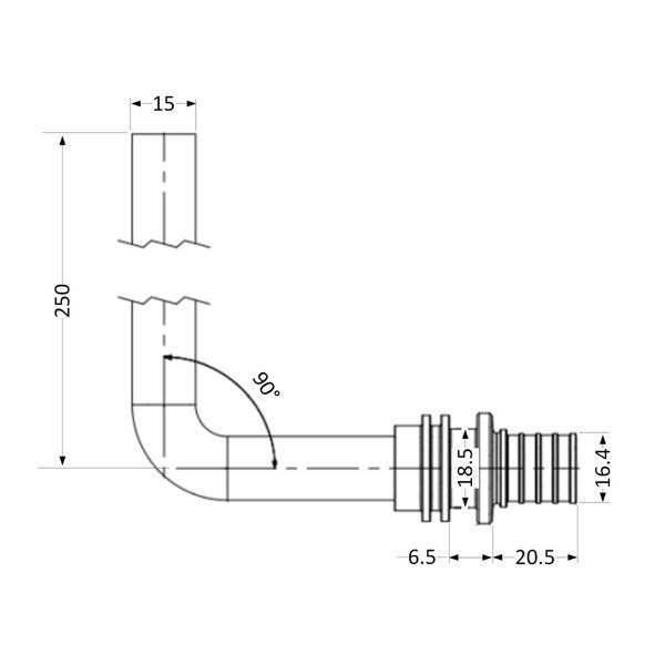 Трубка для радіатора Icma №1043 d20х2,8 для натяжного фитинга 851043GWGE07 SD00053923 фото
