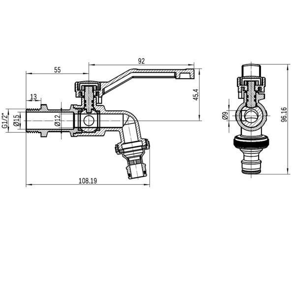 Кран кульовий для поливу Thermo Alliance Forte 1/2"З незамерзаючий TAF141W15 SD00054680 фото